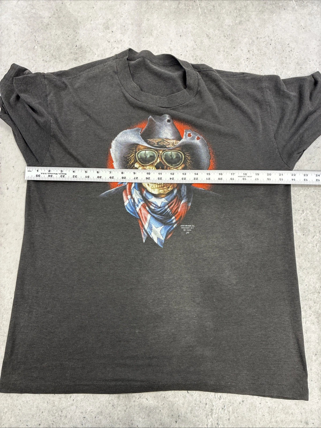 Vintage Cowboy Skull Just Brass T-Shirt Size XL 1988 80s
