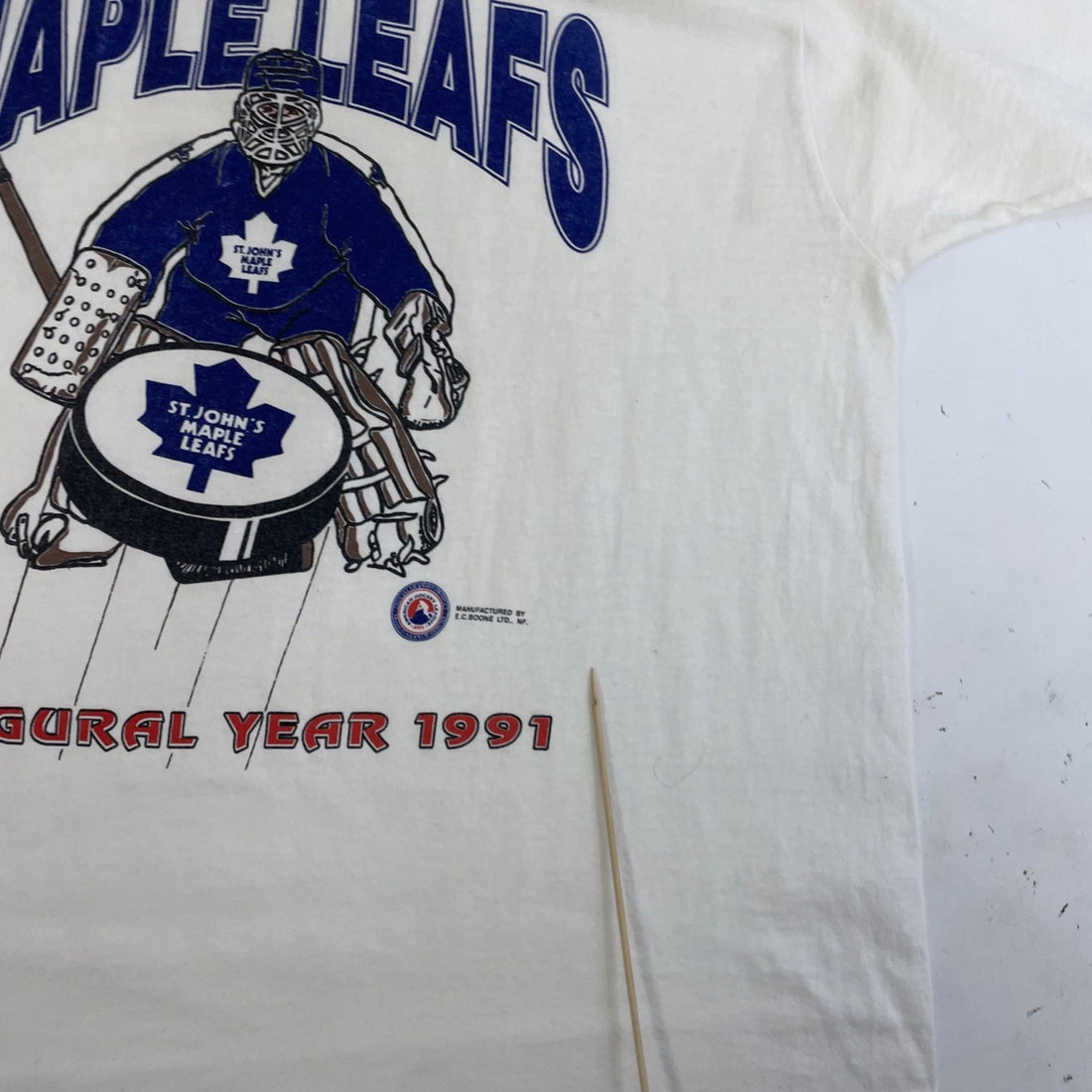 Vintage St. John's Maple Leafs Hockey Inaugural Year T-Shirt Size XL 90s AHL