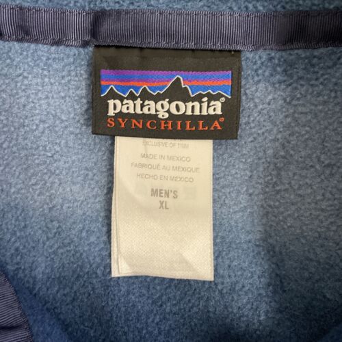 Patagonia Synchilla Snap T Fleece Jacket Size XL Hand Dipped Blue