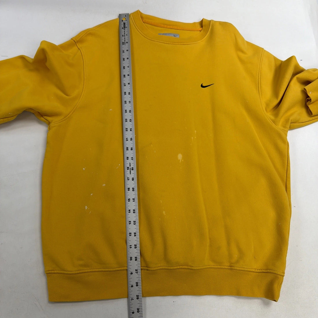 Vintage Nike Crewneck Sweatshirt Size Large Yellow Embroidered Swoosh