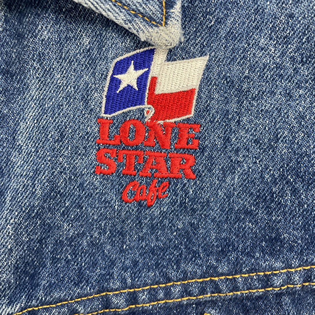 Lone Star Cafe Lee Denim Trucker Jacket Size Medium Distressed