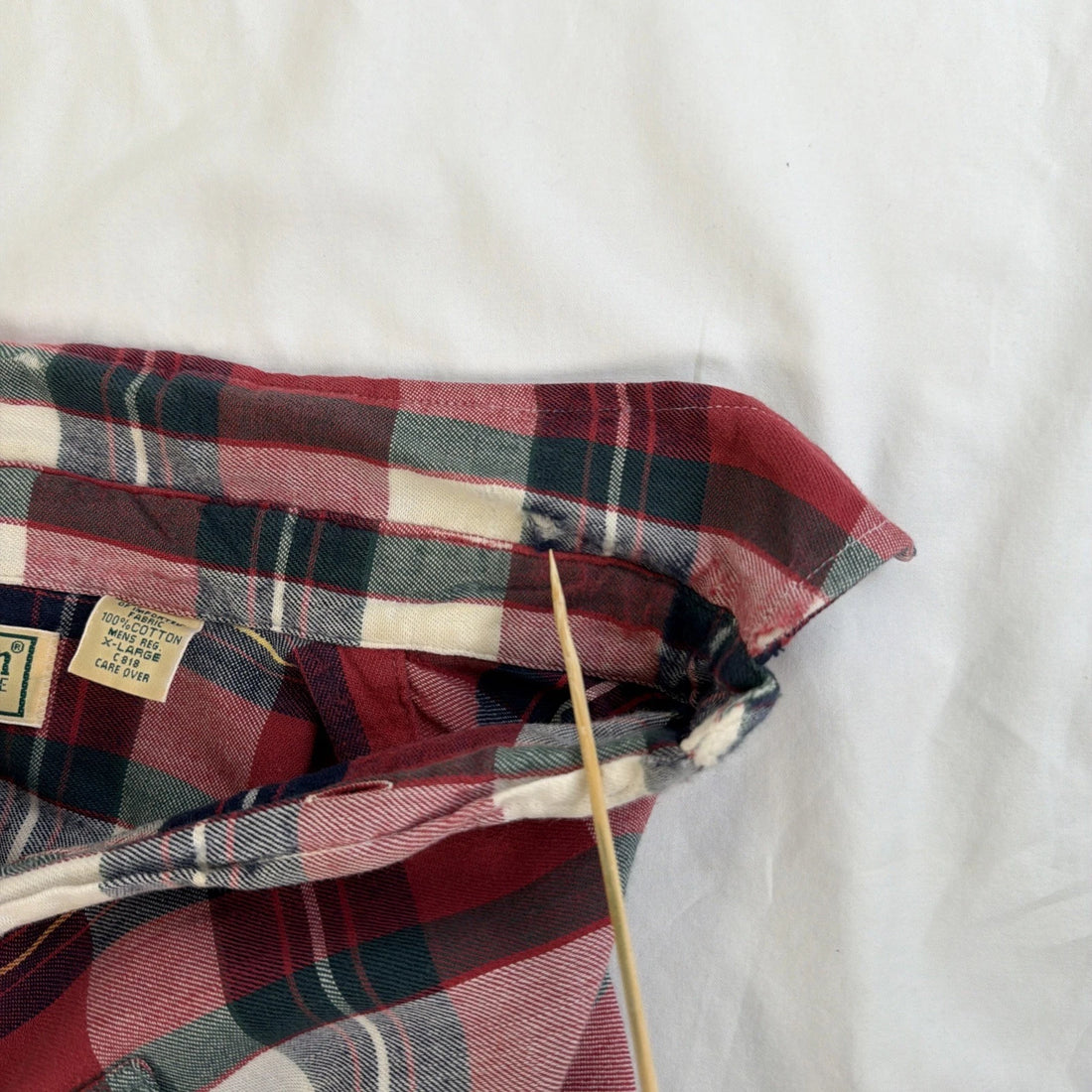 Vintage L.L. Bean Button Up Shirt Size XL Red Tartan Plaid