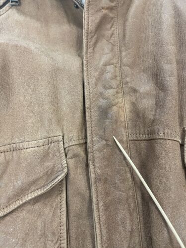 Vintage Pelle Moda Leather Flight Bomber Jacket Size Medium Brown