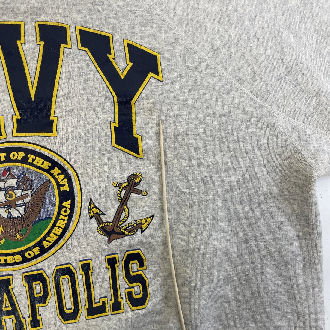 Vintage US Navy Annapolis Crest Crewneck Sweatshirt Size Large USN 90s