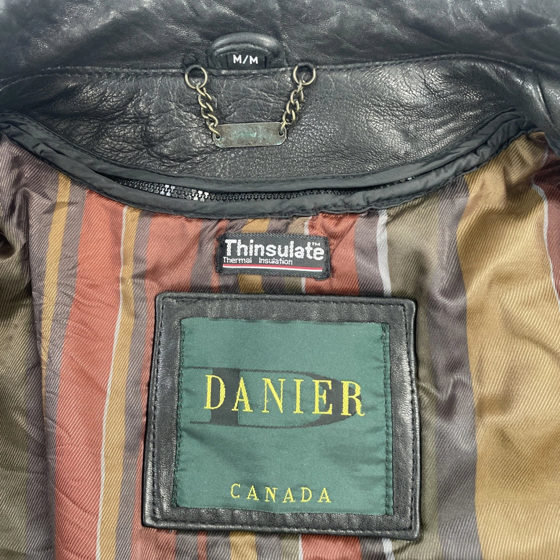 Danier Leather Coat Jacket Size Medium Black