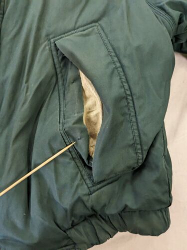 Vintage Nautica Bomber Jacket Size Large Green Down Insulated