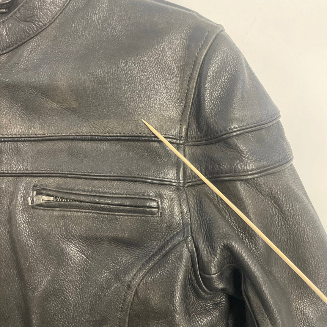 First Classics Leather Cafe Racer Motorcycle Jacket Size Medium
