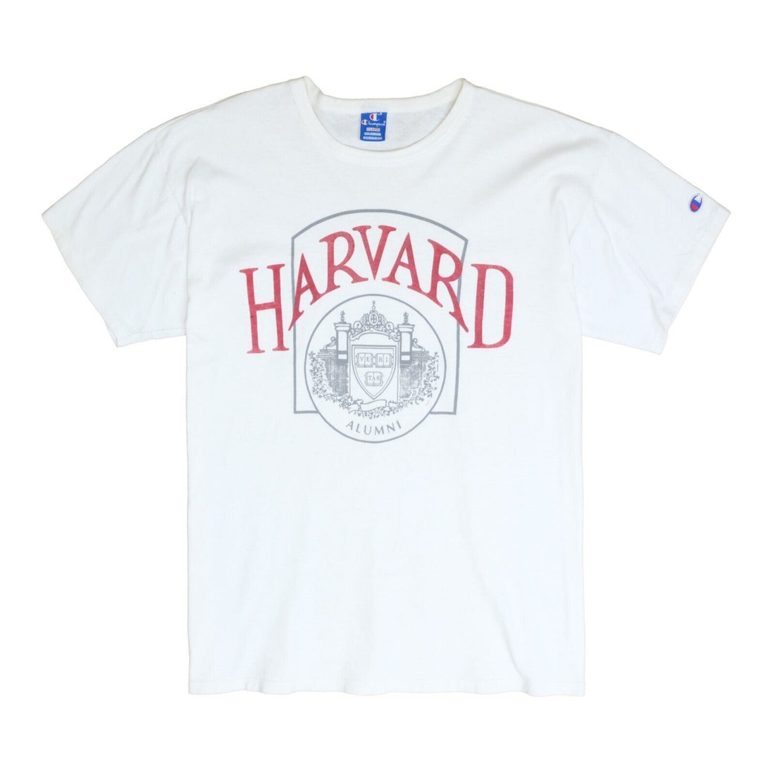 Vintage Harvard Crimson Crest Champion T-Shirt Size XL White 80s NCAA
