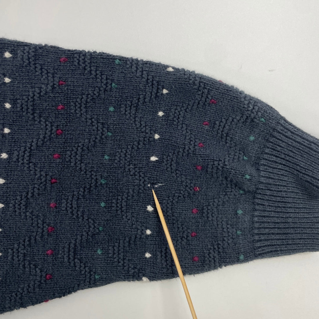 Vintage Kittery Trading Post Wool Knit Sweater Size Large Blue Fair Isle