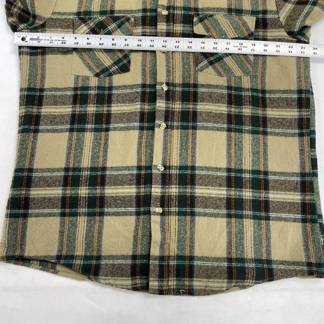 Vintage Sears Perma-Prest Button Up Shirt Size Large Tall Plaid