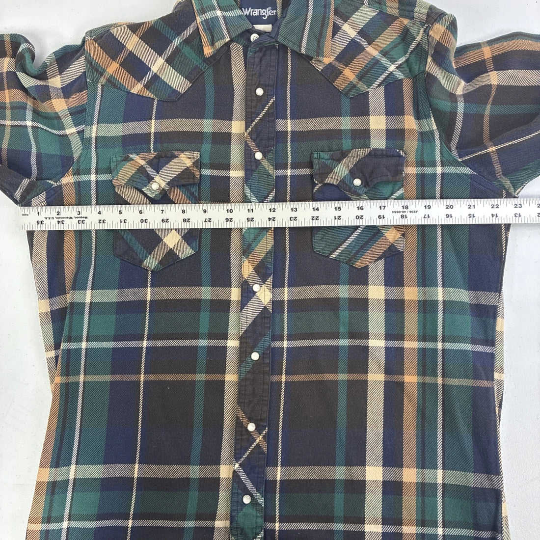 Vintage Wrangler Western Pearl Snap Shirt Large Tall Plaid