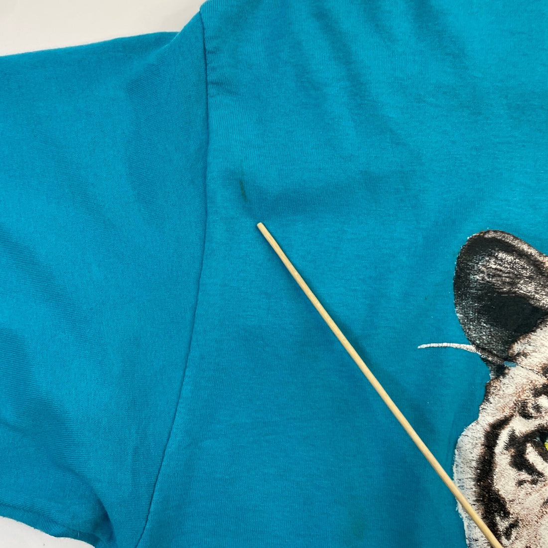 Vintage White Tiger T-Shirt Size XL Teal Nature 90s