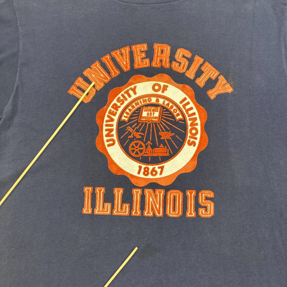 Vintage University Of Illinois Crest T-Shirt Size Large 80s NCAA