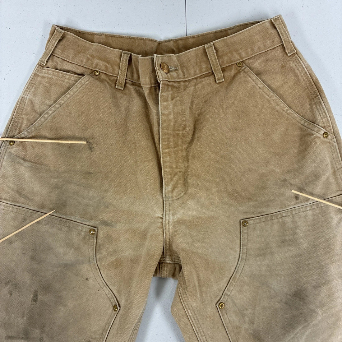 Carhartt Canvas Carpenter Double Knee Work Pants Size 32 X 32 Brown