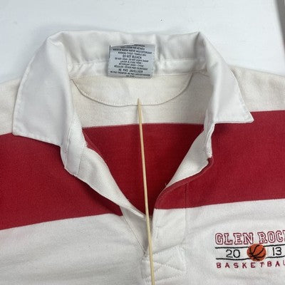 Vintage Glen Rock Basketball Barbarian Rugby Shirt Size Medium Striped