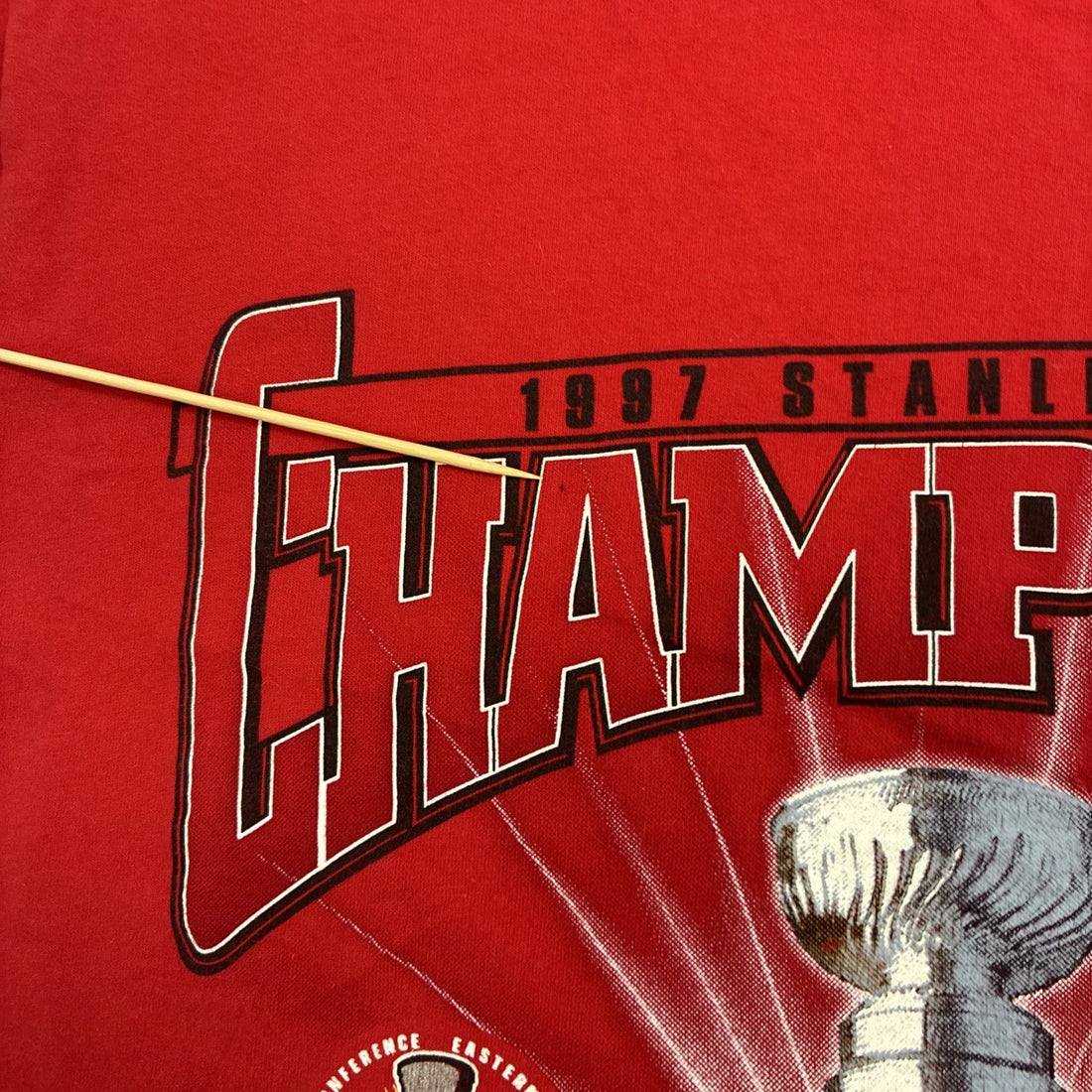 Vintage Detroit Red Wings Stanley Cup Champs T-Shirt Size Medium 1997 90s NHL