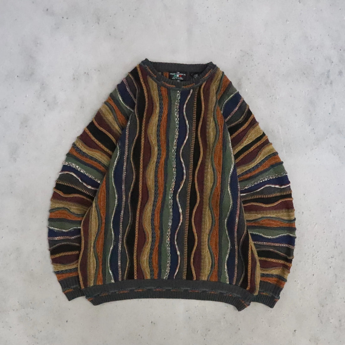 Italian Sweater Co. 3D Knit Crewneck Sweater Size Large