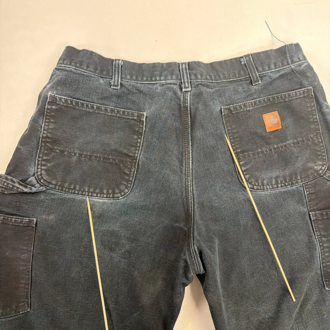 Carhartt Canvas Carpenter Work Pants Size 38 X 30 Black