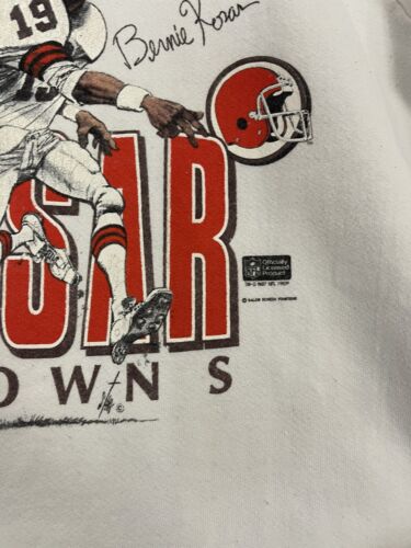 Vintage Cleveland Browns Bernie Kosar Caricature Sweatshirt Large 1987 80s NFL