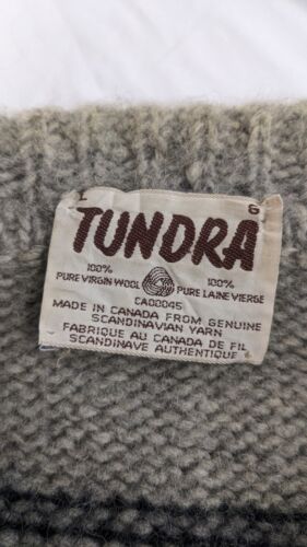 Vintage Tundra Wool Knit Full Zip Cardigan Sweater Size Large Aztec