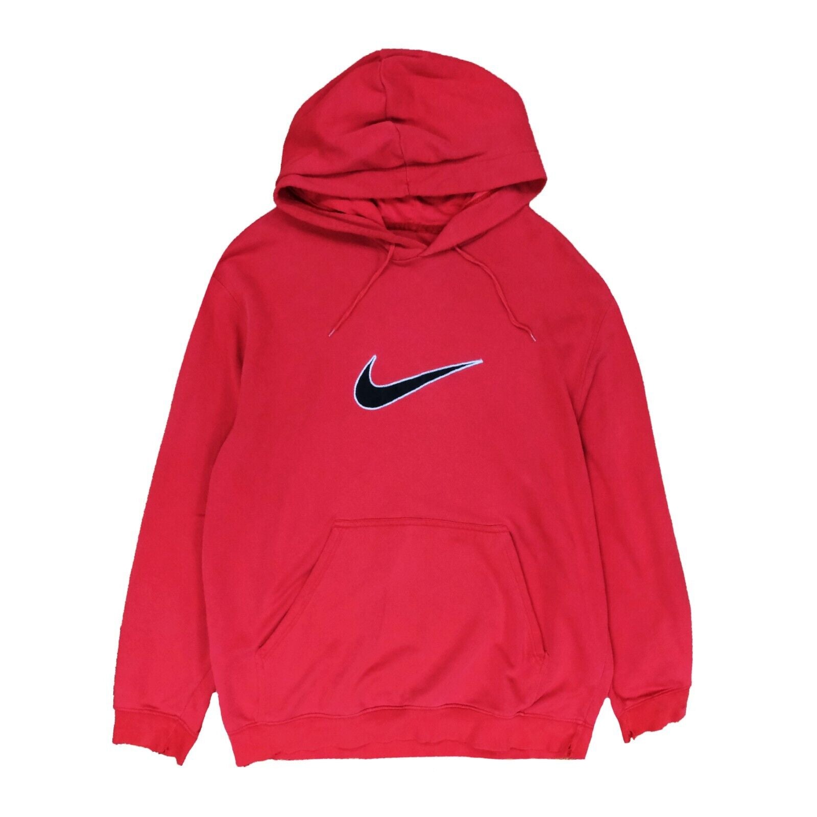 Vintage Nike Big Swoosh Sweatshirt Hoodie Size XL Red Embroidered