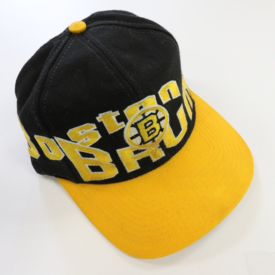 Vintage Boston Bruins Wool Apex One Snapback Hat Cap OSFA 90s NHL