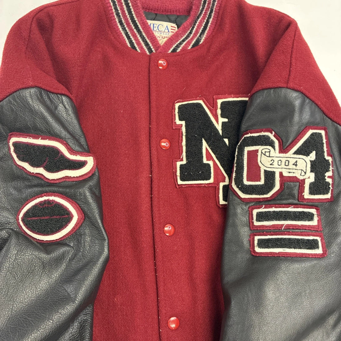 Vintage NP Football Leather Wool Varsity Jacket Size XL 2004