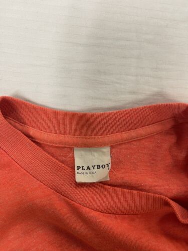 Vintage Playboy Bunny Beachin T-Shirt Size Large 90s Orange
