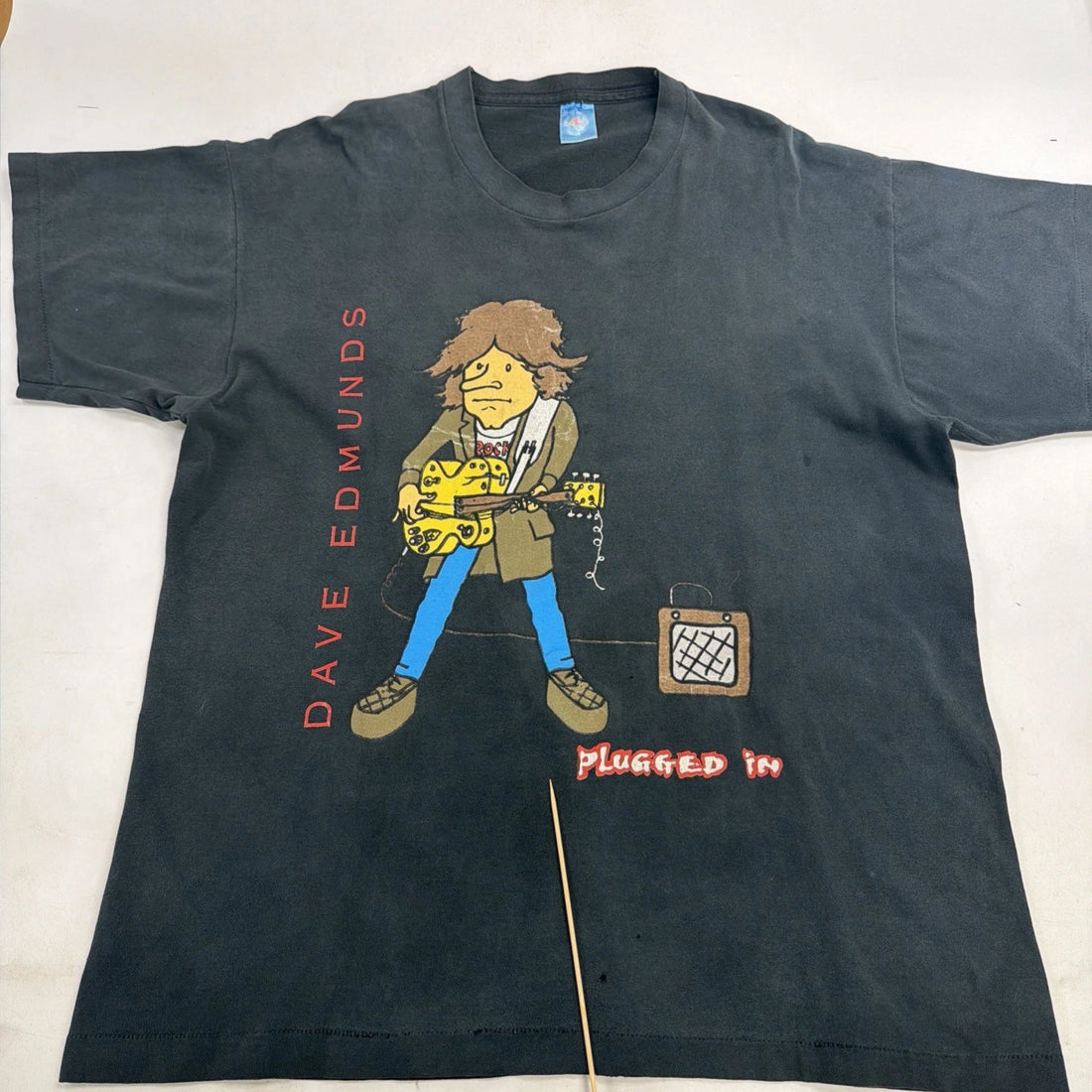 Vintage Dave Edmunds Plugged In T-Shirt Size XL 90s