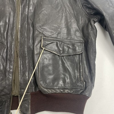 Vintage L.L. Bean Flight Bomber Jacket Size 42 Brown