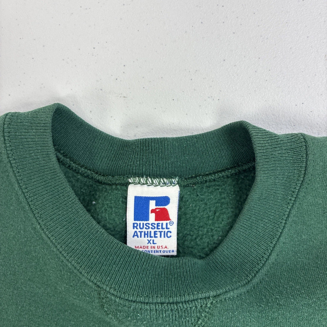 Vintage Russell Athletic Blank Crewneck Sweatshirt Size XL Green 90s