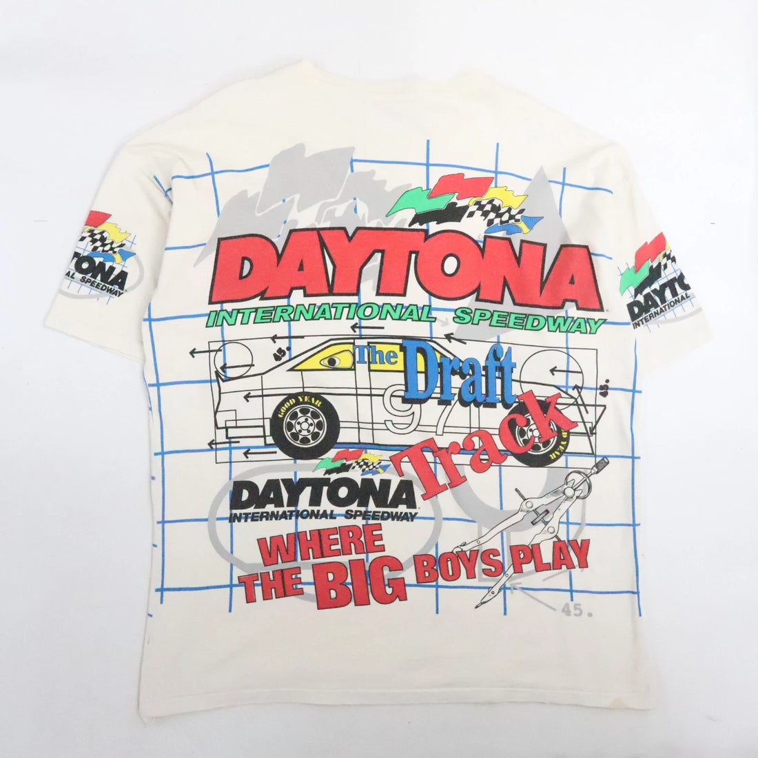 Vintage Daytona International Speedway Draft Track Racing T-Shirt XL AOP