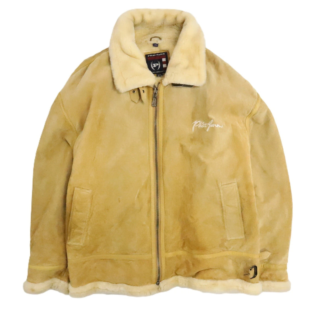 Vintage Phat Farm Suede Coat Jacket Size 6XL Faux Fur Y2K