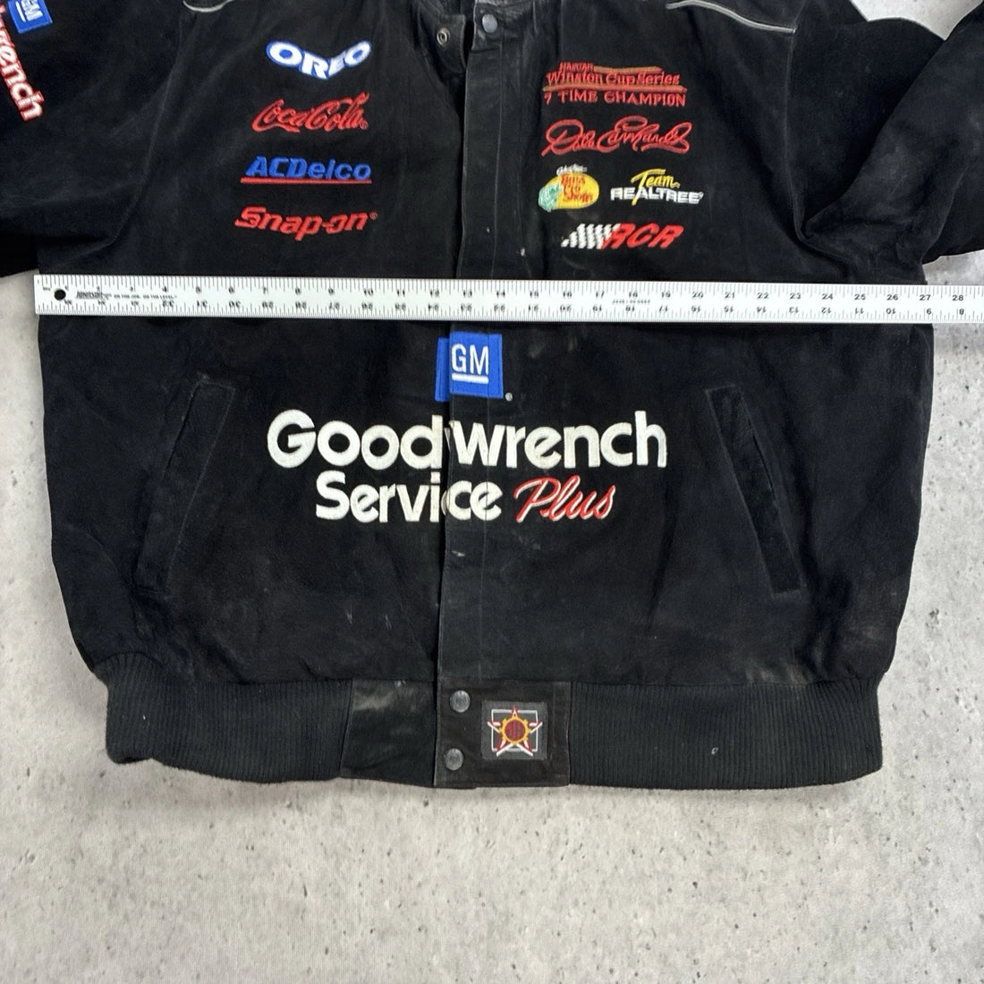 Vintage Dale Earnhardt Goodwrench Leather Suede Racing Jacket 2XL JH Design