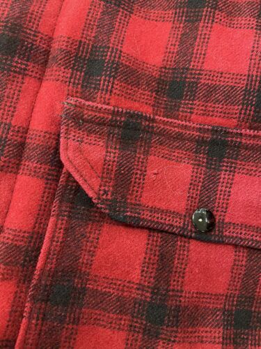 Vintage Woolrich Wool Hunting Coat Jacket Size 40 Red Plaid 70s 80s