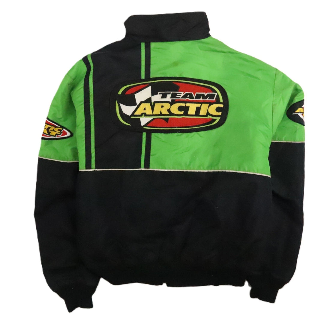Vintage Team Arctic Snowmobile Racing Jacket Size XL Green