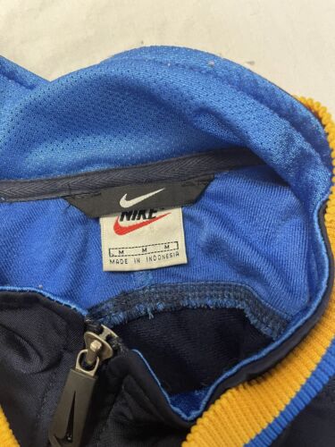 Vintage Nike Track Jacket Size Medium Blue Embroidered Spell Out 90s