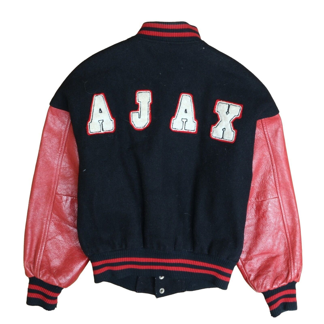 Vintage Ajax Knights Minor Hockey Leather Wool Varsity Jacket Size Medium