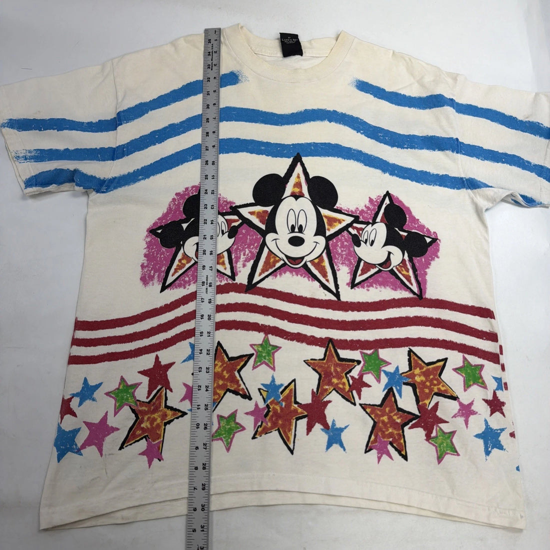 Vintage Mickey Mouse Star Disney T-Shirt Size 2XL All Over Print