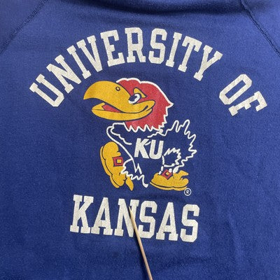 Vintage Kansas Jayhawks Champion Sweatshirt Hoodie Large 80s NCAA