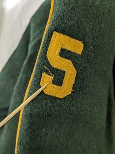 Vintage Felco Wool Varsity Bomber Jacket Size Medium Green