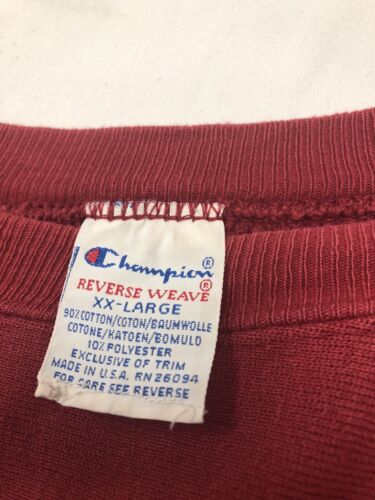 Vintage Champion Reverse Weave Blank Sweatshirt Crewneck Size Large Red 90s
