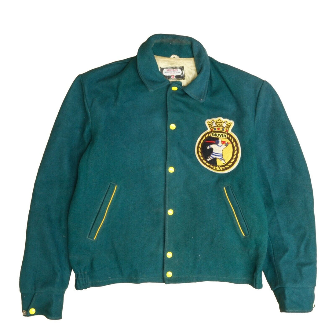 Vintage Inuvik Wool Varsity Jacket Size Medium Green