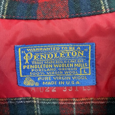 Vintage Pendleton Wool Board Button Up Shirt Size Large Plaid
