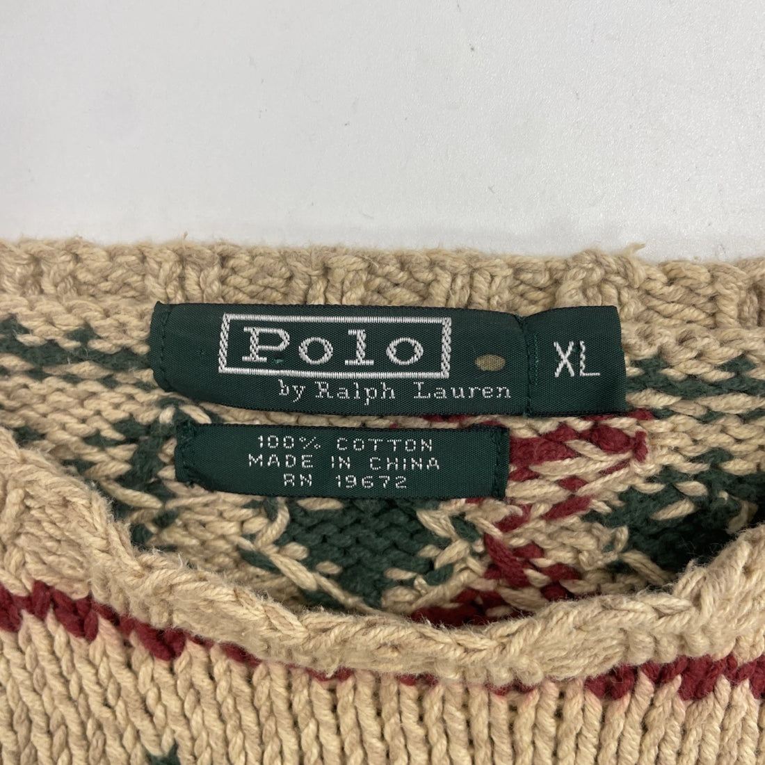Polo Ralph Lauren Crewneck Sweater Womens Size XL Snowflake Fair Isle