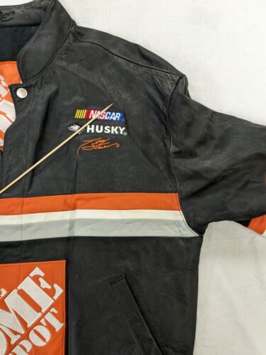 Vintage Tony Stewart Home Depot Leather Chase Racing Jacket Size Large NASCAR