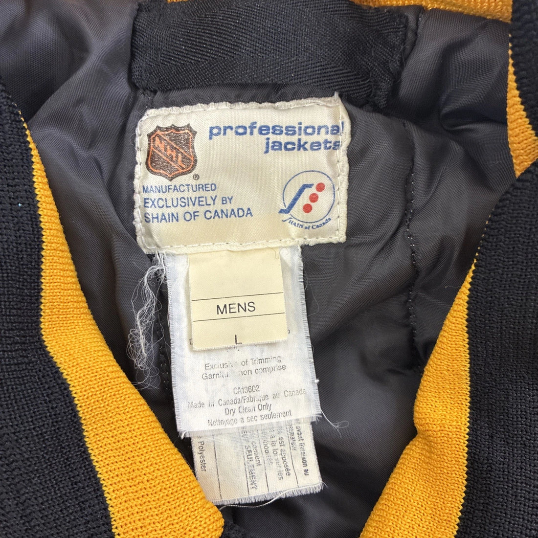 Vintage Pittsburgh Penguins Shain Bomber Jacket Size Large NHL