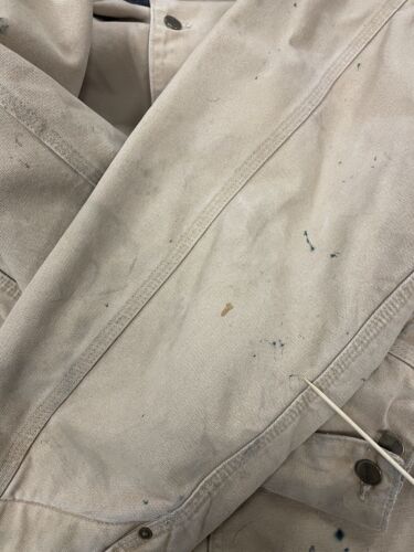 Vintage Carhartt Canvas Chore Jacket Size 2XL Beige Blanket Lined