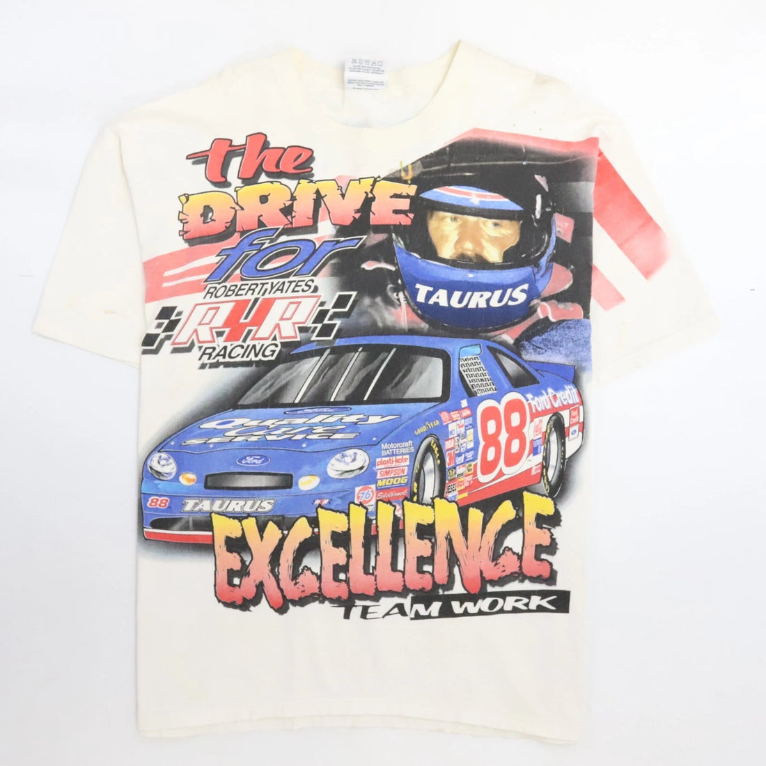 Vintage Robert Yates Racing T-Shirt Size XL All Over Print NASCAR