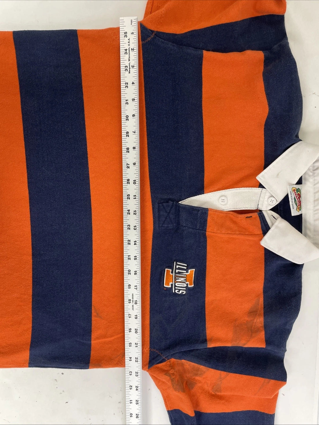 Vintage Illinois Fighting Illini Barbarian Rugby Shirt Size Large Striped NCAA